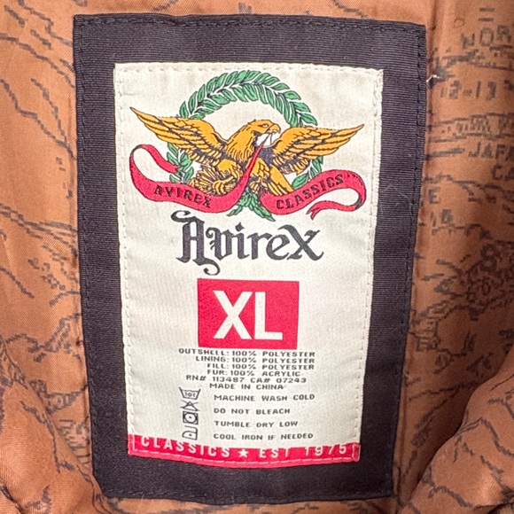 Avirex Black Puffer Coat with Faux Fur Hood - Picture 2 of 8